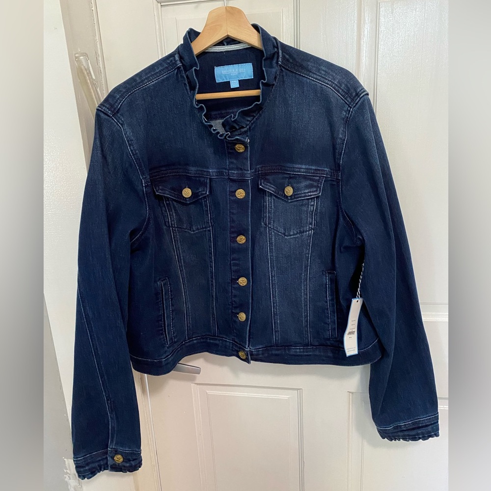Women's DRAPER JAMES RSVP™ Ruffle Trim Denim Jacket